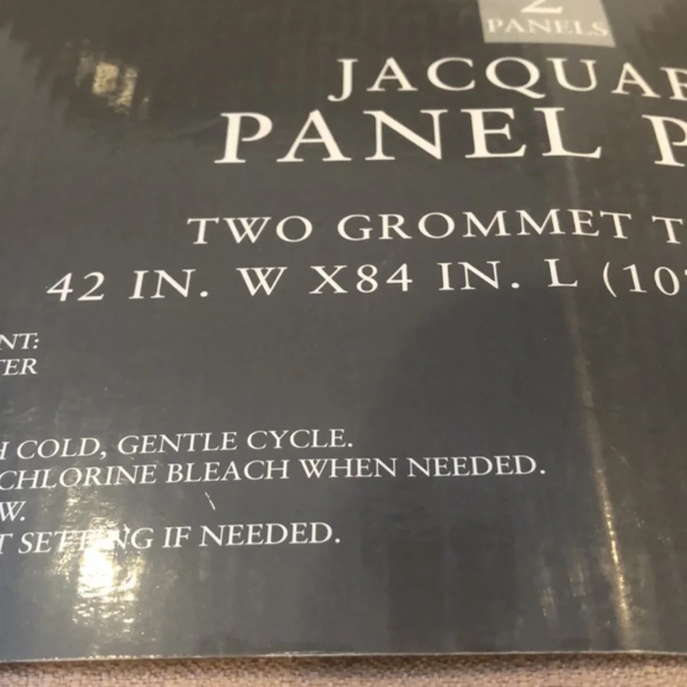 JACQUARD PANEL PAIR GROMMET TOP PANELS 42x84 CURTAIN BEIGE NUDE  ACCENTS COTTAGE